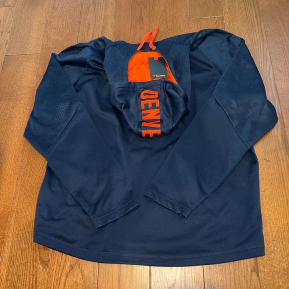NWT Men’s Fanatics Navy Broncos Pullover Hoodie Size XXL - Picture 3 of 5